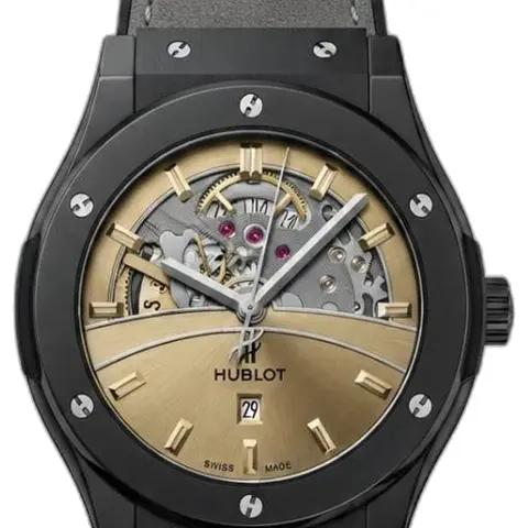 Hublot Big Bang Tourbillon Gray Leather - dial close-up