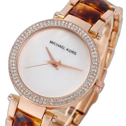 Michael Kors Parker Pave White Dial - dial close-up
