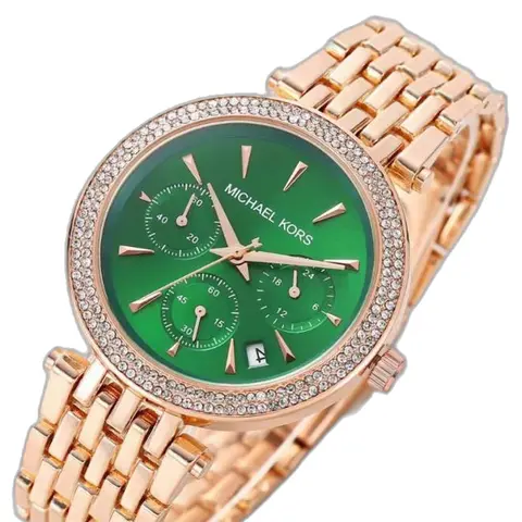 Michael Kors Darci Chronograph Copper-Green - dial close-up