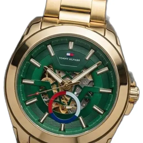 Tommy Hilfigar automatic skeleton - dial close-up