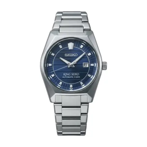King Seiko Vanac Quartz Silver blue Dial - front view