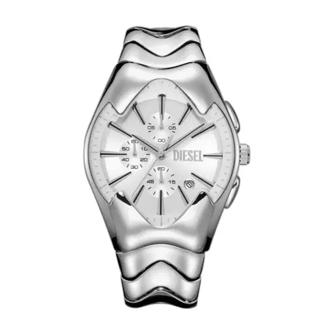Diesel Mercurial Chronograph silver white - front view