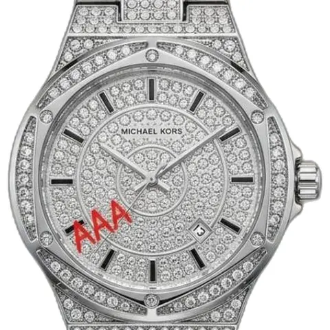 Michael Kors Raquel Pave Silver - dial close-up