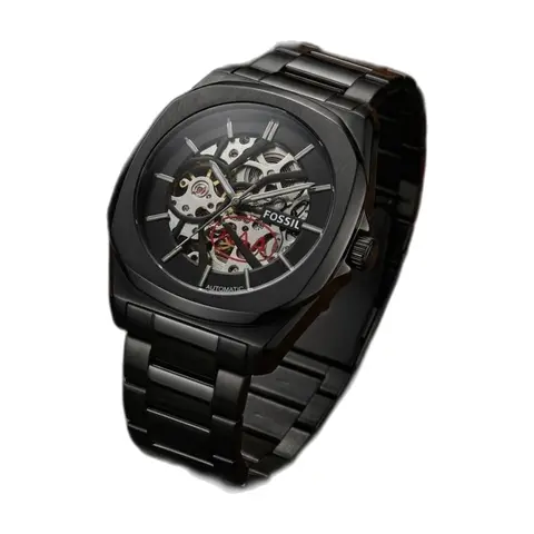Fossil il Automatic Skeleton full black - front view