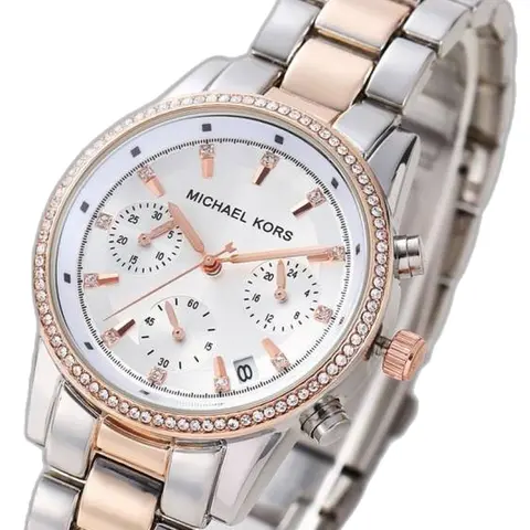 Michael Kors Bryant Chronograph 2Ton-Copper-White - dial close-up