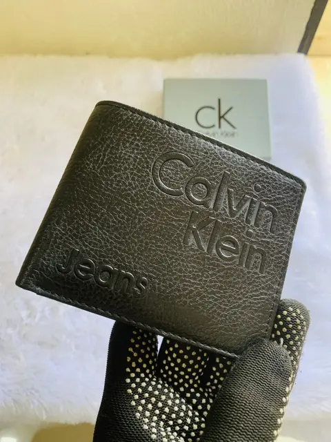 13 CK CALVIN KLINE FULL BLACK PRINTED PREMIUM QUALITY WALLET WITH BOX