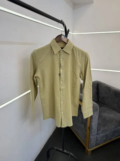 Hugo bos sage green imported linen fabric shirt with embroidery logo