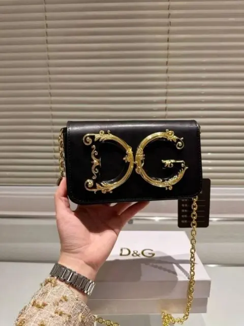 Dolce Gabana D&G Nappa Leather Shoulder Bag WIth OG Box & Dust Bag (Black-988)