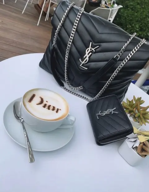 YSL Saint Laurent Loulou Shoulder Bag With OG Magnetic Box & Dust Bag (Black - Silver - 166)