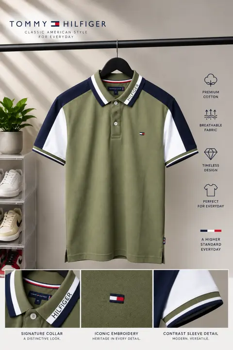 Tommy Hilfiiger Premium Polo T-Shirt with OG box Packaging 2198