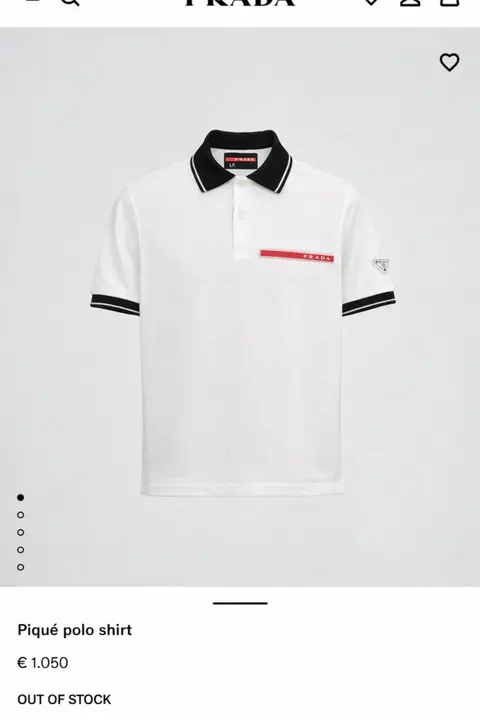 Prada Premium Side Embossed Logo Polo White
