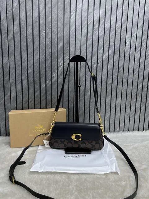 Coach Jet Set Coffee-Black Shoulder Bag With OriginalBox DustCover