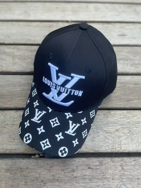 Louis Vuitton Big Logo Front Monogram Black And White Premium Unisex Cap (With Box)