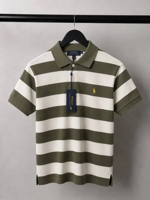 Ralph Laure n Premium Knit Striped Polo T-Shirt With OG Box Packaging 1471. Sale offer VS1000