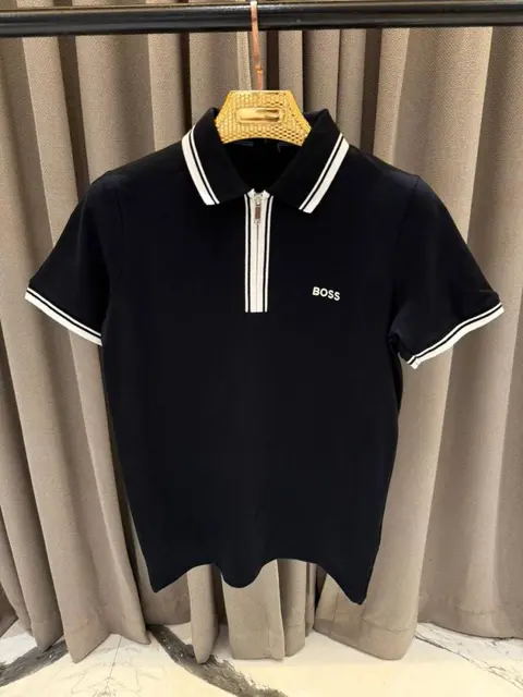 Hugo Bos Chest Logo Polo T-shirt Black
