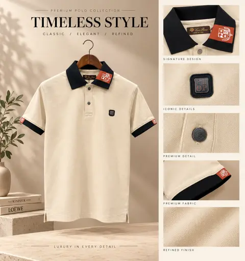 Loro piana beige imported luxury box pack Polo tshirt