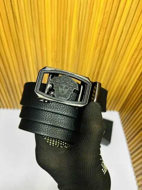 03 VERSACE FULL BLACK PREMIUM QUALITY AUTOMATIC LOCK BELT WITH BOX