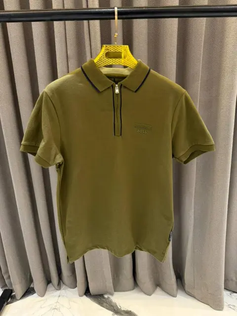 Hugo Bos Chest Logo Polo Olive