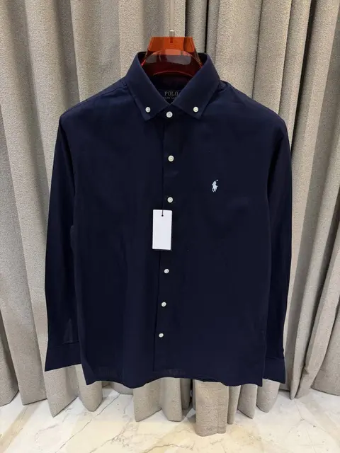 Ralph Lauren Linen Navy Blue Shirt