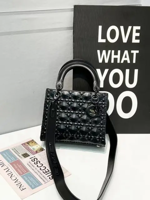 Dior Lady My ABC Bag With OG Box With Dust Bag & Extra Shoulder Strap (Black 3D-208)