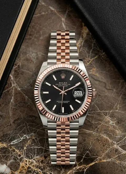 Rolex Oyster Perpetual Date Just 2Ton Copper Black