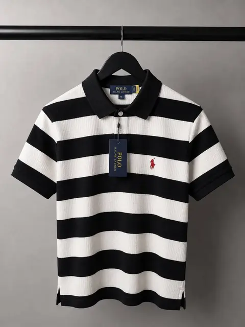 Ralph Laure n Premium Knit Striped Polo T-Shirt With OG Box Packaging 1466. Sale offer VS1000