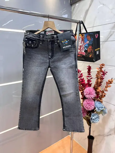 True Religio n Premium Imported Stretchable Lycra Fabric Boot Cut Back Flap pocket Design Denim with Brand Box and Carry Bag 3551