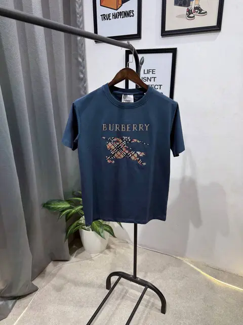Burberry embroidery logo imported round neck tshirt c green
