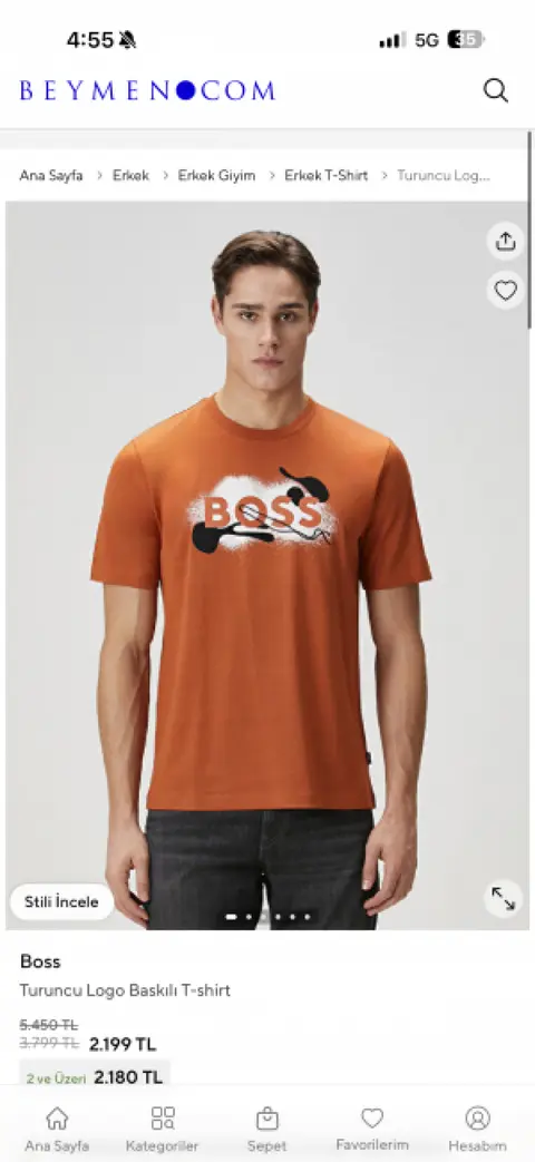 No return Hugo Bosa imported Tshirt Brown