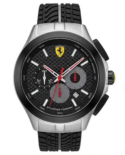 Ferrari mens chronograph Black silver Dial