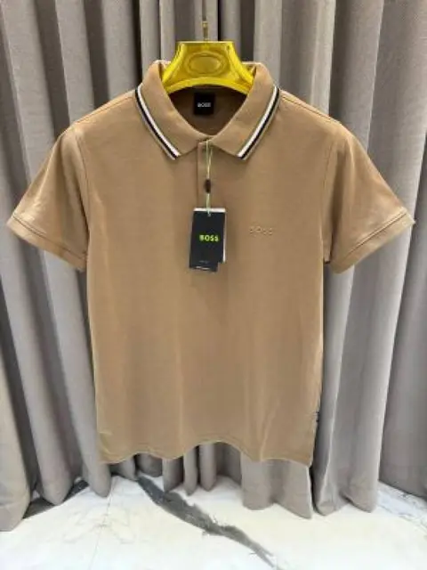 No Return Hugo Bos Chest Logo Polo T-shirt Coffee