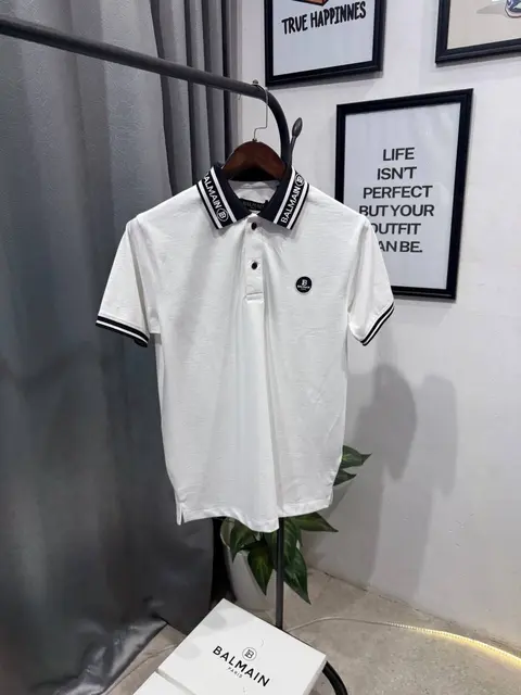 Balmain imported box pack polo tshirt white