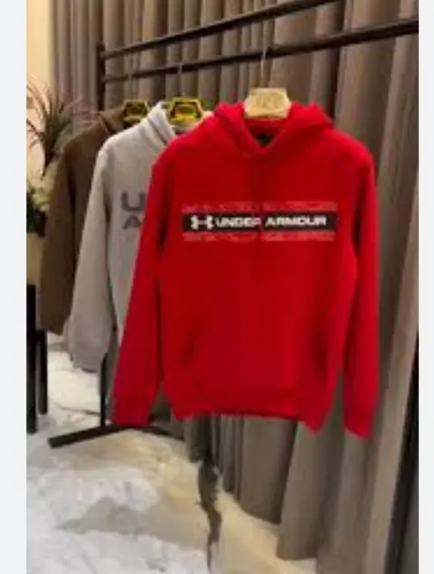 Under Armorr red English colour hoodie