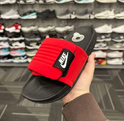 Nike OffCourt Adjust Slides Red