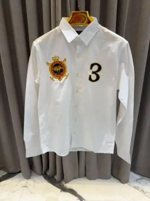 Ralph Lauren Chest Logo Full Sleeves Shirt White
