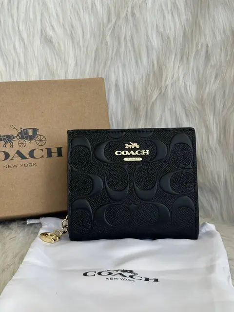 Coach Snap Wallet Black Edition Coded With OriginalBox DustCover Tags