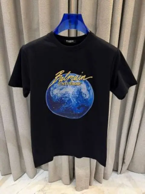 No Return Balman Middle Brand Print Round Neck T-shirt Black