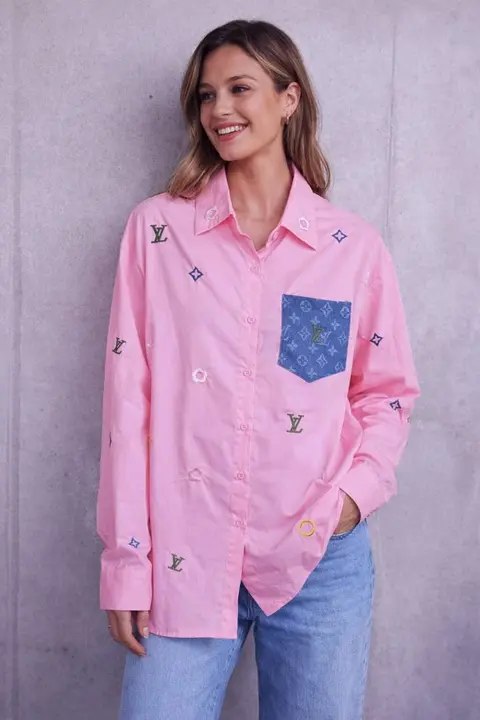 LV LOGO SHIRT PINK S133-PK