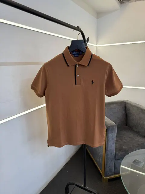 Ralph lauren imported embroidery logo polo tshirt light brown
