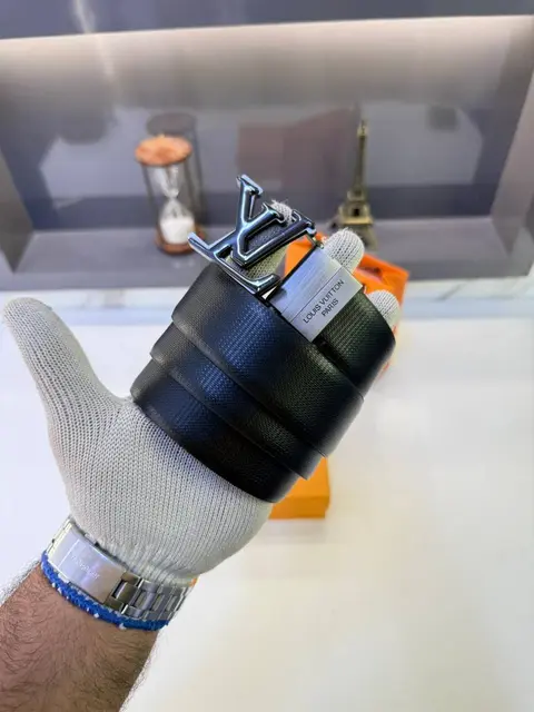 Lv Loui Vuitton Black Matt Reversible Belt Fa 1390