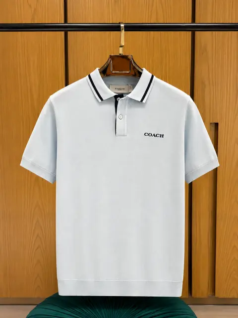 Coach IMPORTED STORE ARTICLE POLO T-SHIRT SKY BLUE