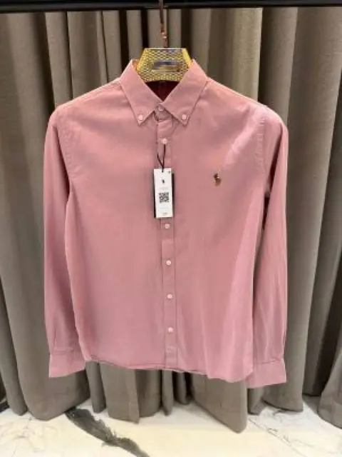 RL chest logo full sleeves shirt magenta pink