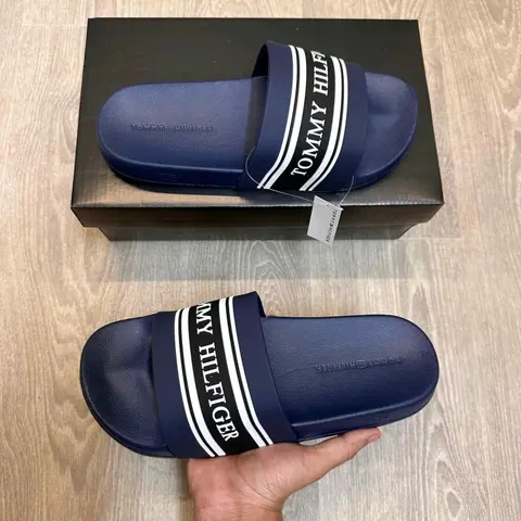 Tommy Hilfigar Premium Navy Blue Pool Slides