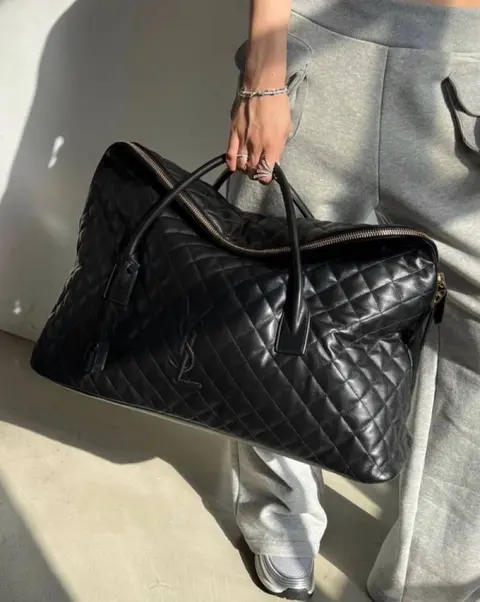 YSL Saint Laurent Premium Edition Travel Duffle Bag With Dust Bag & Accessories (Black - 688)