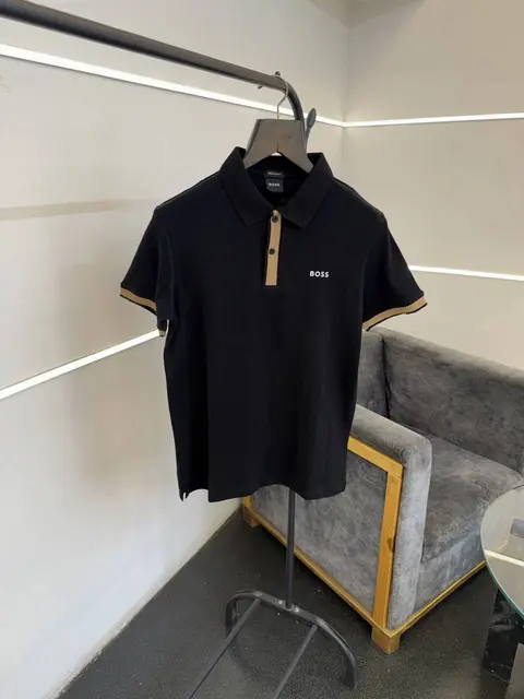 Hugo bos imported quality polo tshirt black