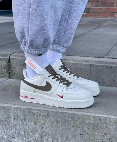Nike Airforce 1 Mini Red Swoosh Coffee Milk 5057