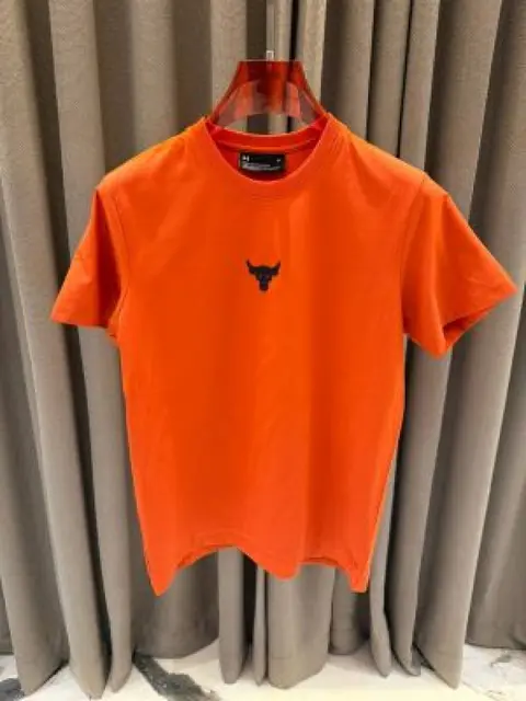 Under Armor Middle Brand Logo Round Neck T-shirt Orenge