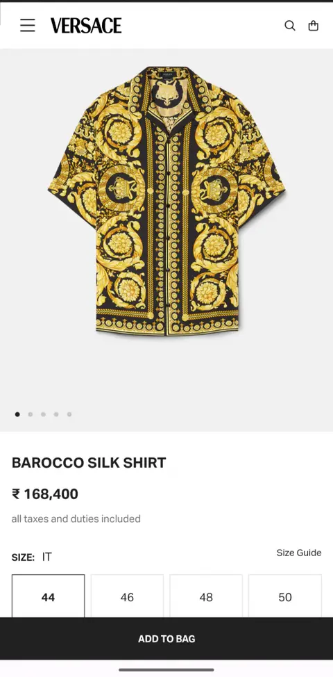 Versace IMPORTED STORE ARTICLE PREMIUM PRINTED SHIRT
