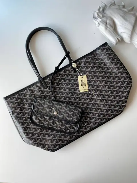 Goyard Artios Black Tote Bag With Wallet & Dust Cover Packaging