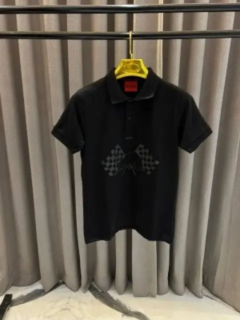 SALE Hugo Bos premium Polo Tshirt black with flag print